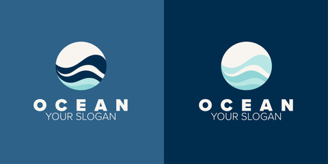 Sea Ocean Logo Vector: Contemporary and Versatile Design for Aquatic-themed Businesses