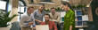 © Friends Stock - Business professionals at work. Multicultural team, group of young cheerful business people analyzing data, looking at laptop screen while working together in the office