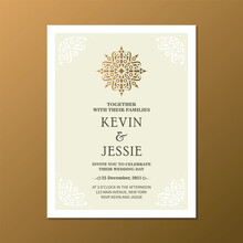 Elegant Mandala Wedding Invitation Card Template Design