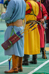 Wall Mural - Detail of an archers at the Nadaam Festival in Ulaanbaatar, Mongolia.