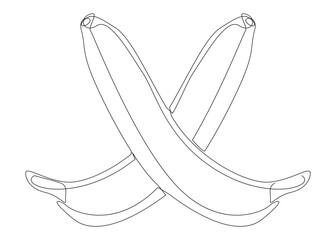 Poster - One continuous line of Banana. Thin Line Tropical Fruit illustration vector concept. Contour Drawing Creative ideas.
