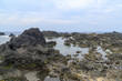 八丈島垂戸湾の岩場の風景