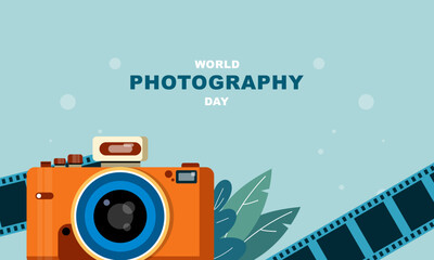 World photography day background vector