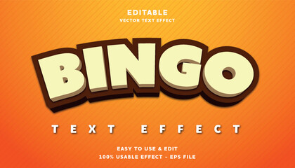 Poster - bingo editable text effect with modern and simple style	
