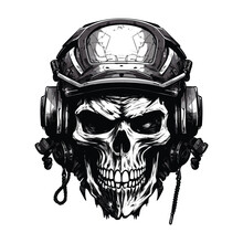 Soldier Skull In Helmet Vector Illustration