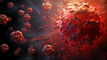 Poster - Digital virus shape and illustration shape. 8k resolution
