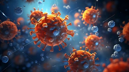 Poster - Digital virus shape and illustration shape. 8k resolution