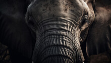 Wrinkled Elephant Trunk, A Portrait Of Strength Generated By AI