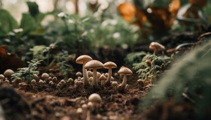 Poster - Fresh toadstool cap, a healthy organic meal generated by AI