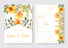 Blue Floral Wedding Card Set