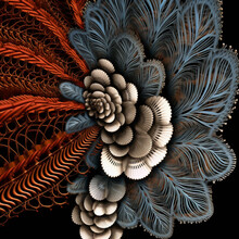 There Is A Very Large Flower With Many Feathers On It. Generative Ai.