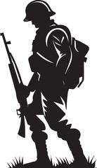 Canvas Print - Soldier vector tattoo design illustration black color silhouette