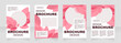 © IMG visuals icons - Seasonal event blank brochure layout design. Pink leaves. Vertical poster template set with empty copy space for text. Premade corporate reports collection. Editable flyer paper pages