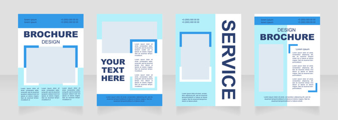 Seasonal blue work blank brochure layout design. Part time job info. Vertical poster template set with empty copy space for text. Premade corporate reports collection. Editable flyer paper pages