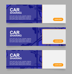 Wall Mural - rental car company web banner design template. affordable option. vector flyer with text space. adve