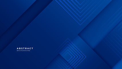 Wall Mural - modern blue geometric shapes abstract technology background.