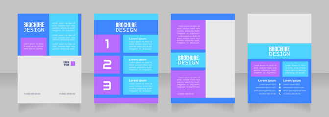 Professional event blank brochure design. Template set with copy space for text. Premade corporate reports collection. Editable 4 paper pages. Bebas Neue, Lucida Console, Roboto Light fonts used
