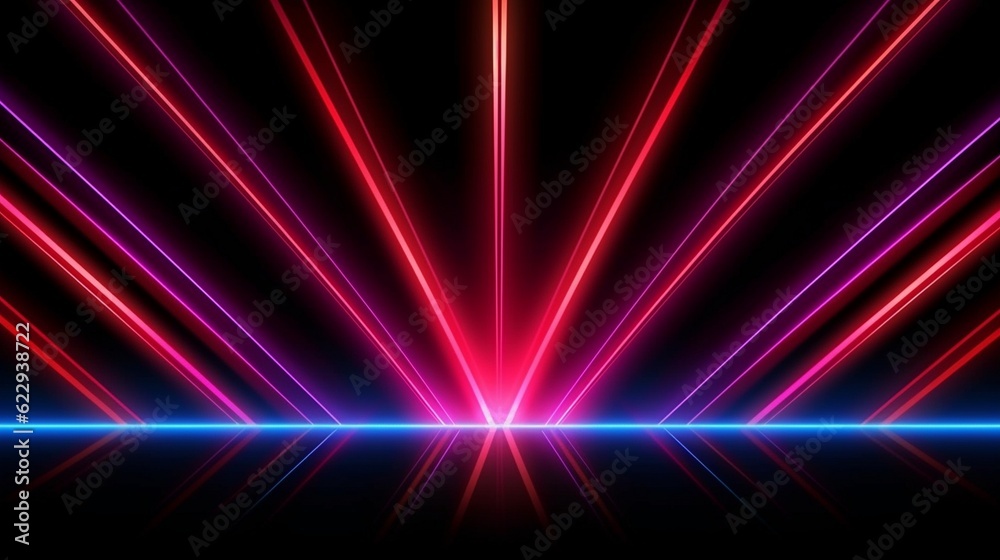 Abstract neon lights background with laser rays, and glowing lines. AI ...