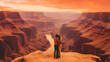 Leinwandbild Motiv couple of lovers in grand canyon