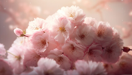 Wall Mural - Freshness of pink petals, nature beauty in a single flower generated by AI