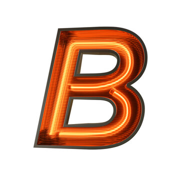 Neon Light Alphabet on transparent background, PNG file