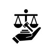 Black and white Law firm icon. Black and white icon design.