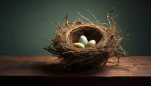 Nature Celebration Of New Life  A Cute Bird Nest Hatching Generated By AI