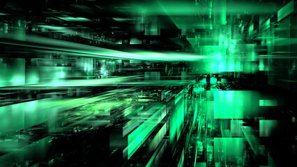 Poster - Digital future, artificial intelligence, data and information processing. Cloud technologies, digital space. 3d render