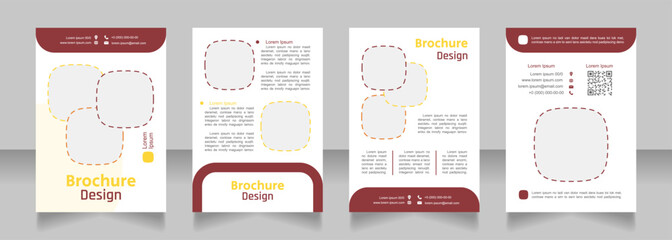 Restaurant blank brochure design. Template set with copy space for text. Premade corporate reports collection. Editable 4 paper pages. Secular One Regular, Rajdhani-Semibold, Arial fonts used