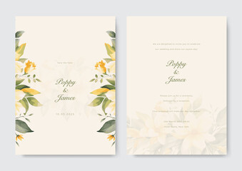 Wall Mural - Vector beautiful and elegant floral wedding invitation card