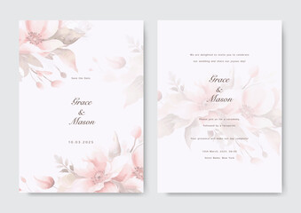 vector beautiful and elegant floral wedding invitation card