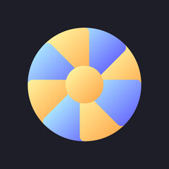 Poster - Hue color flat gradient fill ui icon for dark theme. Palette wheel. Video correcting tool. Pixel perfect color pictogram. GUI, UX design on black space. Vector isolated RGB illustration