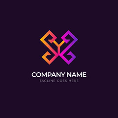 Poster - double letter s gradient logo design.wordmark logo