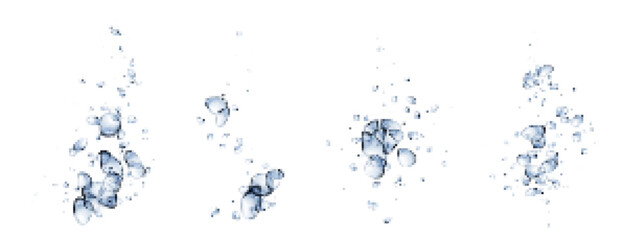 Wall Mural - underwater bubble drop air splash vector texture. isolated realistic fizzy under water soda effect. 