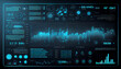 © PixxStudio - Cyber data abstract blue background and Modern digital panel screen with diagram chart. Ai generated image