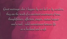 A Quote About Marriage And Love Isolated On Red Colors Background With Box Textured. Perfectly For Wall Art And Home Decoration.