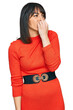 © Krakenimages.com - Young hispanic woman wearing casual clothes looking stressed and nervous with hands on mouth biting nails. anxiety problem.