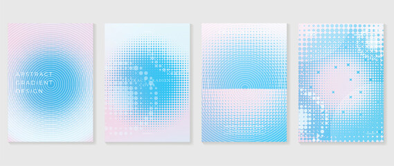Wall Mural - idol lover posters set. cute gradient holographic background vector with pastel colors, line, dot, s