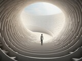 Fototapeta Perspektywa 3d - Symbolic image of a man facing life challenges, generative ai