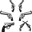Set of the illustrations of revolvers