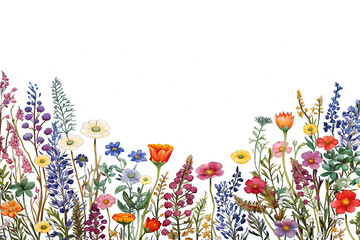 Wall Mural - dainty wildflowers as a frame border