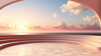 A view of the sun setting over the ocean. Generative AI image.