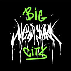 Wall Mural - Modern graffiti New York Big City. Youth temporary tattoo. Vector illustration for printing on fabric, clothing