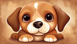 Cute abstract brown puppy dog with copy space