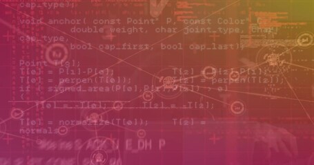 Canvas Print - Animation of data processing over network of connections