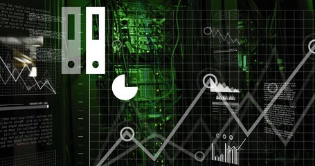 Poster - Animation of financial data processing over statistics and computer servers
