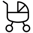 Stroller icon, Vector outline illustration.