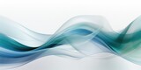 Fototapeta Abstrakcje - Abstract blue and green swirl wave on white background. Flow liquid lines design elemen, generative ai