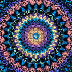 Poster - Vector seamless mosaic art pattern. Mandala Art background.
