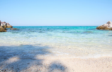 Wall Mural - tropical paradise beach with white sand and turquoise water